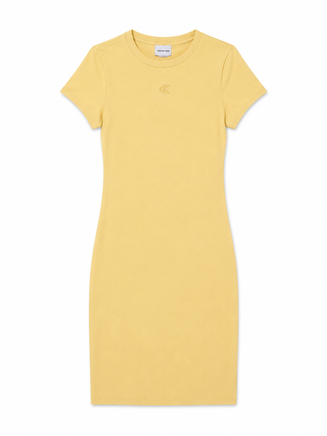 Calvin Klein Jeans Yellow Fitted T-Shirt Dress
