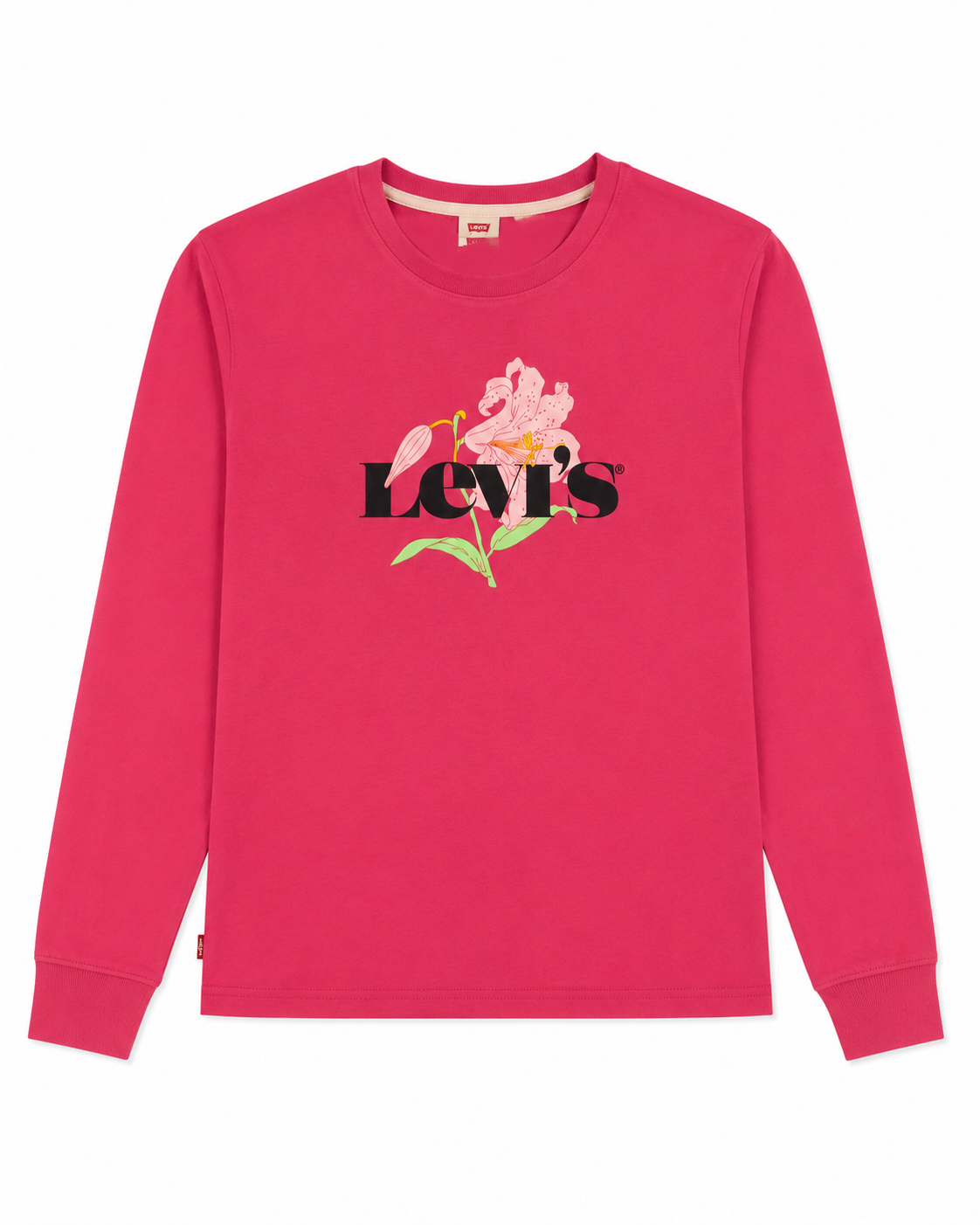 Levi's Girls Pink Floral Logo Long Sleeve Top