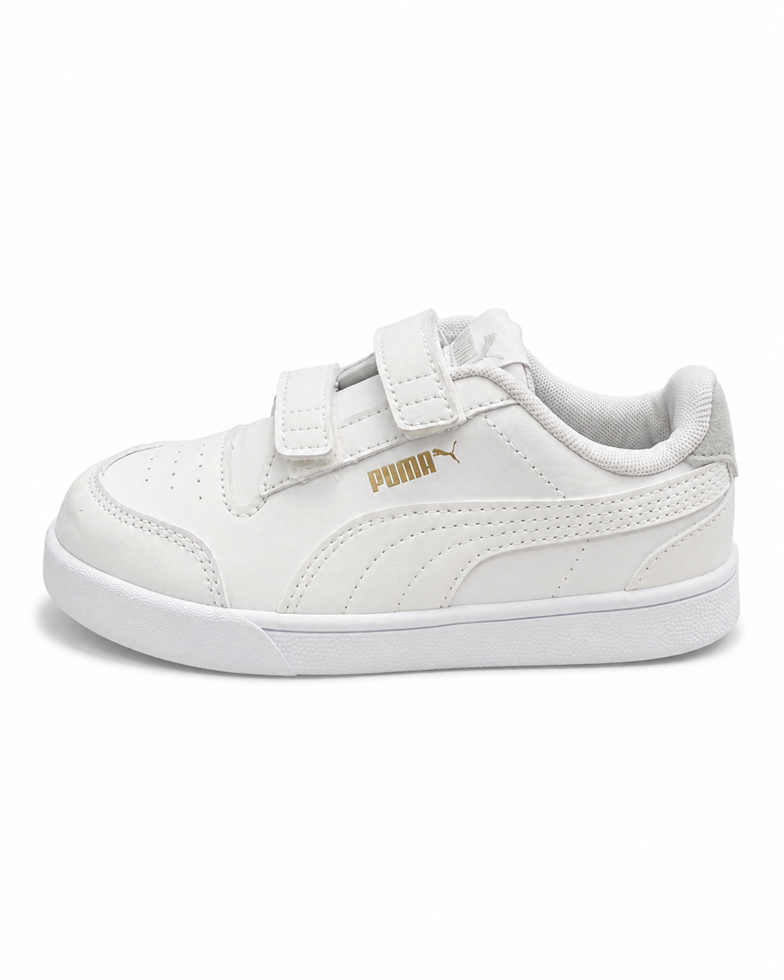 Puma Kids White Sneakers with Velcro Straps