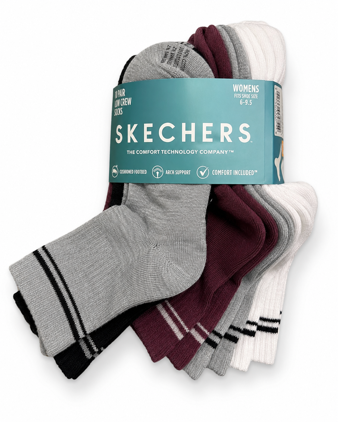 Skechers Women's Low Crew Socks — Assorted (8-Pack) thumb 2