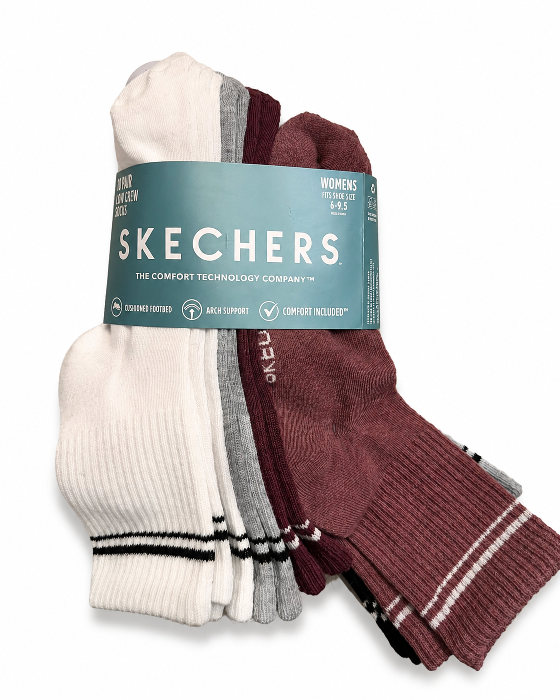 Skechers Women's Low Crew Socks — Assorted (8-Pack)