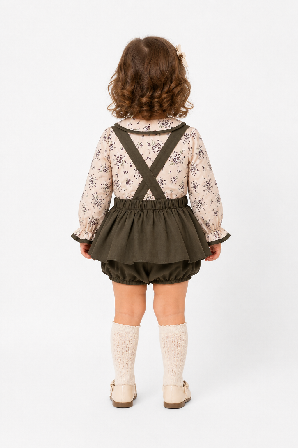 Girl Floral Blouse & Suspender Skirted Bloomer Set thumb 3