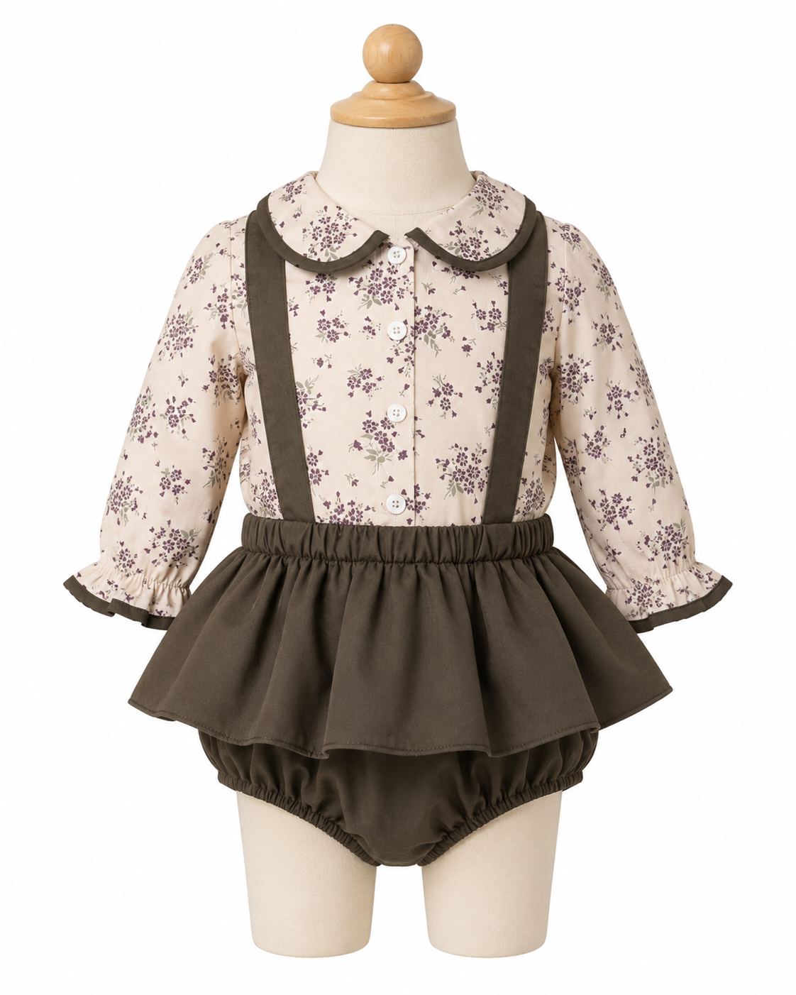 Girl Floral Blouse & Suspender Skirted Bloomer Set