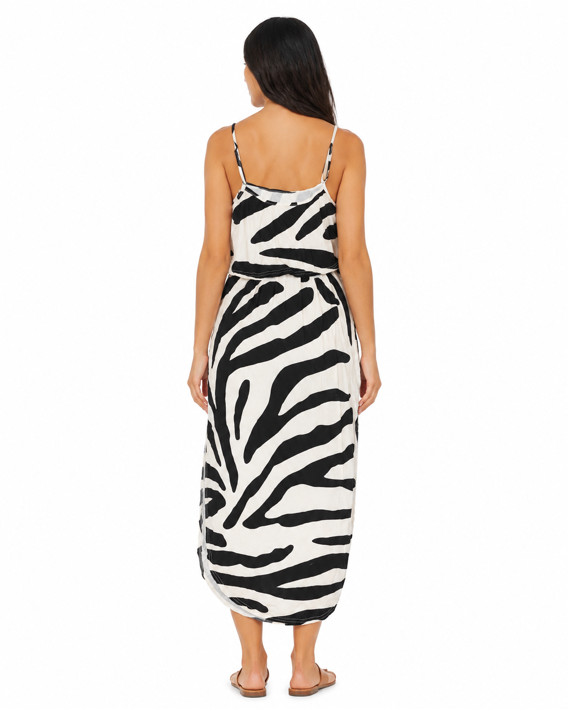 Zebra Print Cami Layered Midi Dress thumb 3