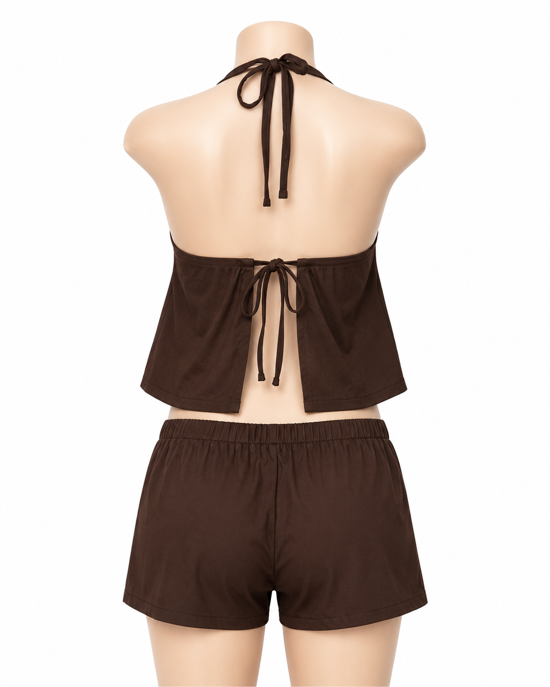 Women’s Brown Halter Top & Shorts Set thumb 5