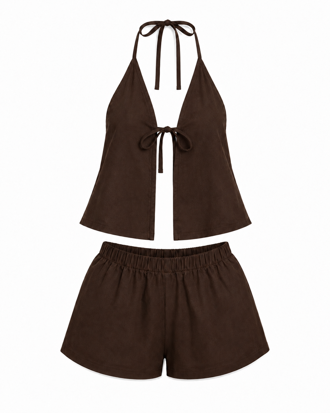 Women’s Brown Halter Top & Shorts Set
