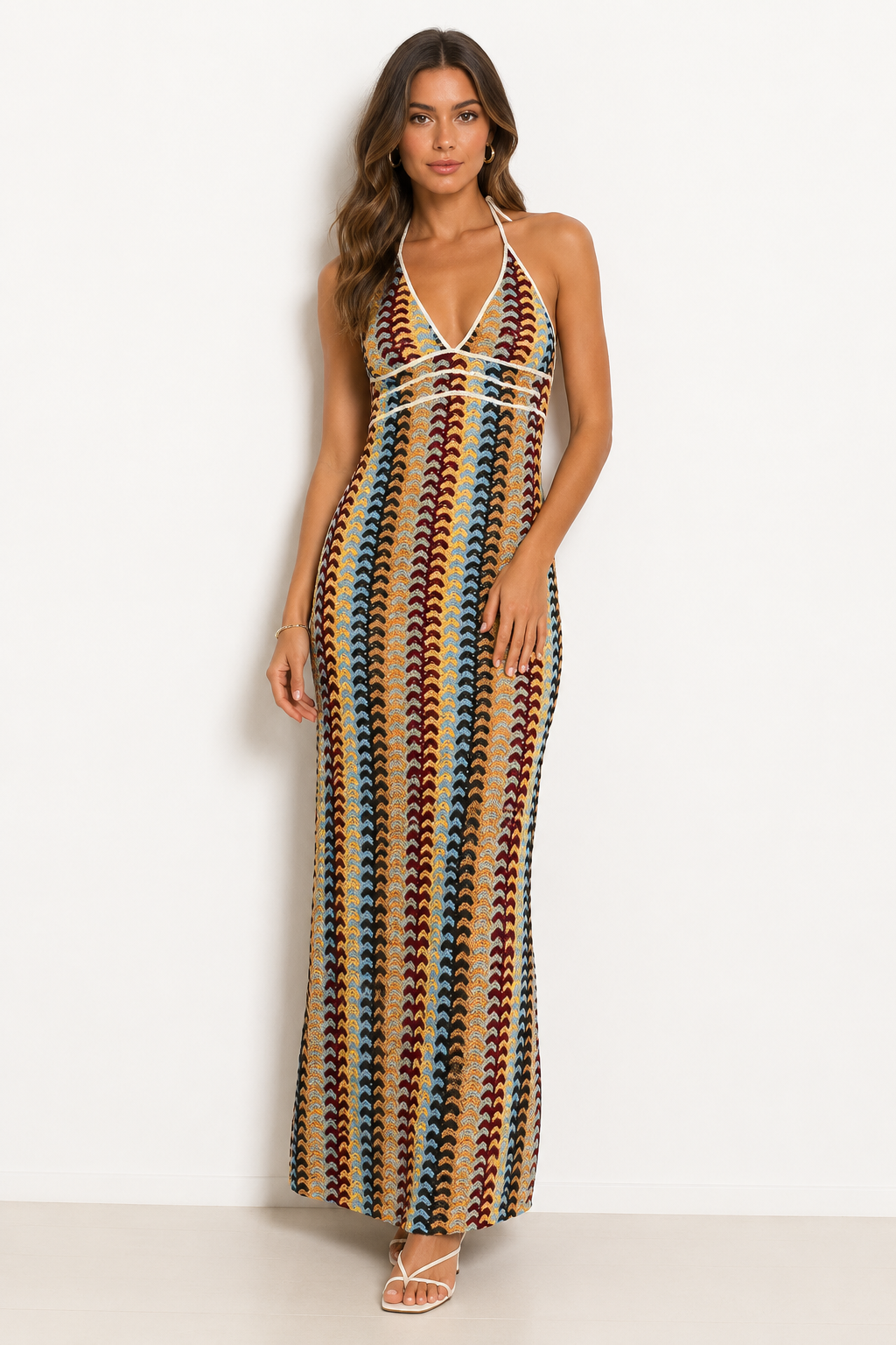 Women’s Crochet Halter Maxi Dress thumb 2