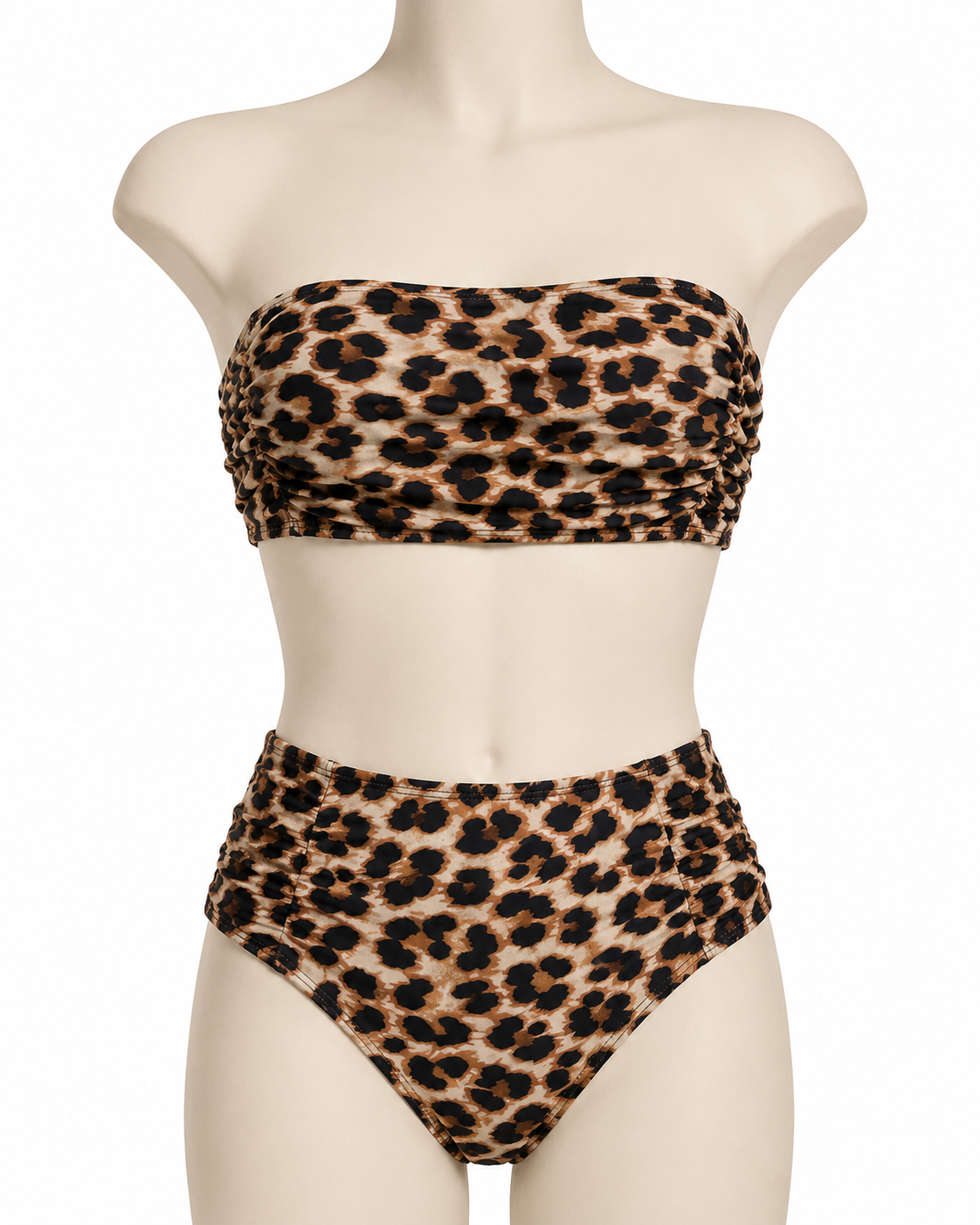 Leopard Print Bandeau Bikini Set thumb 2