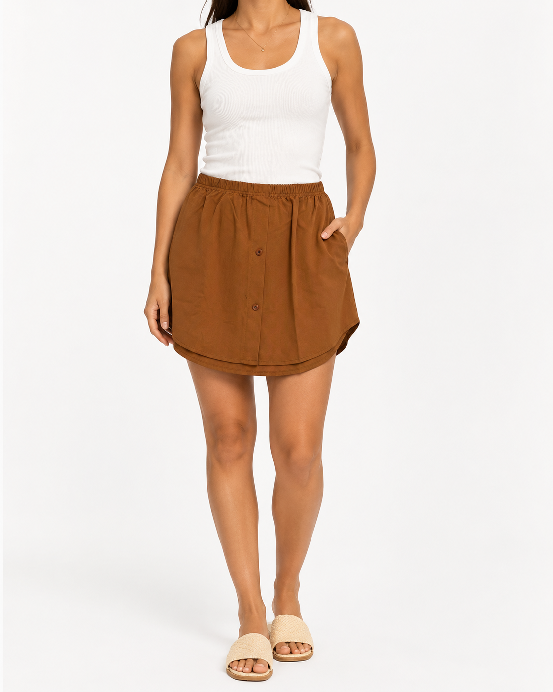 Button Front Mini Skort thumb 4