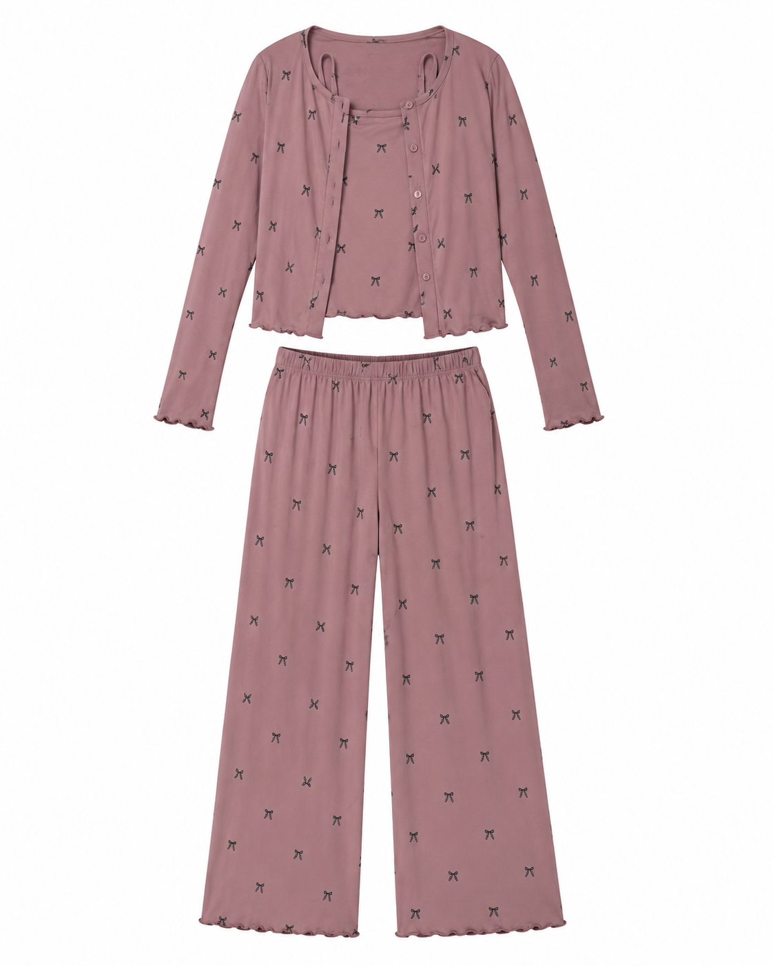 3-Piece Bow Print Lounge Set