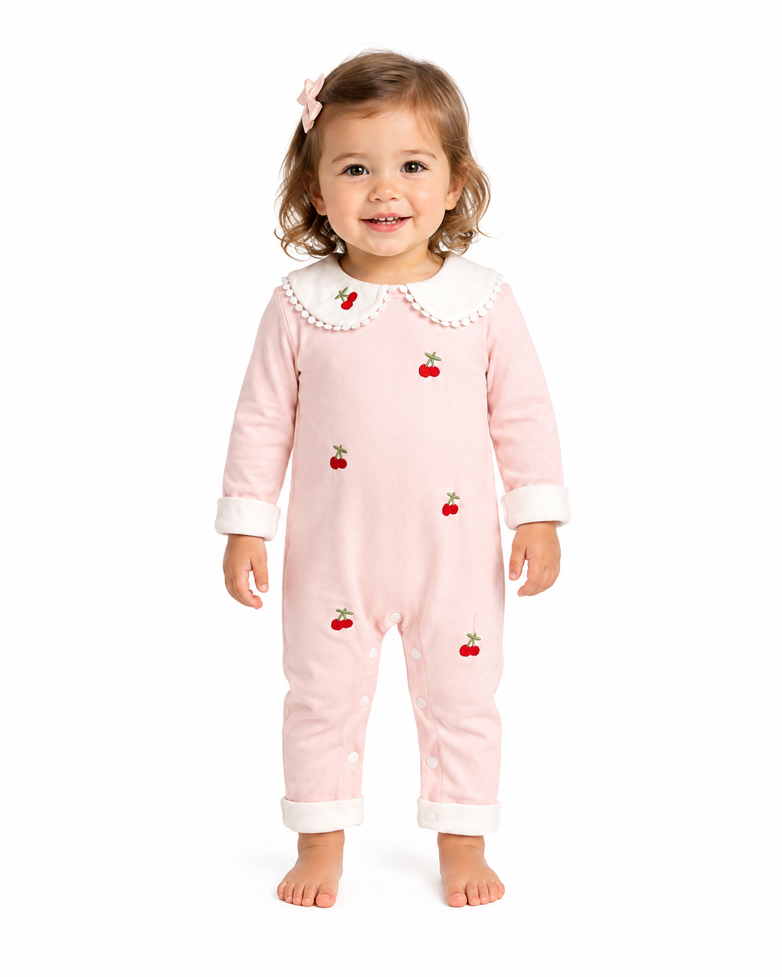 Baby Cherry Collar Romper thumb 2