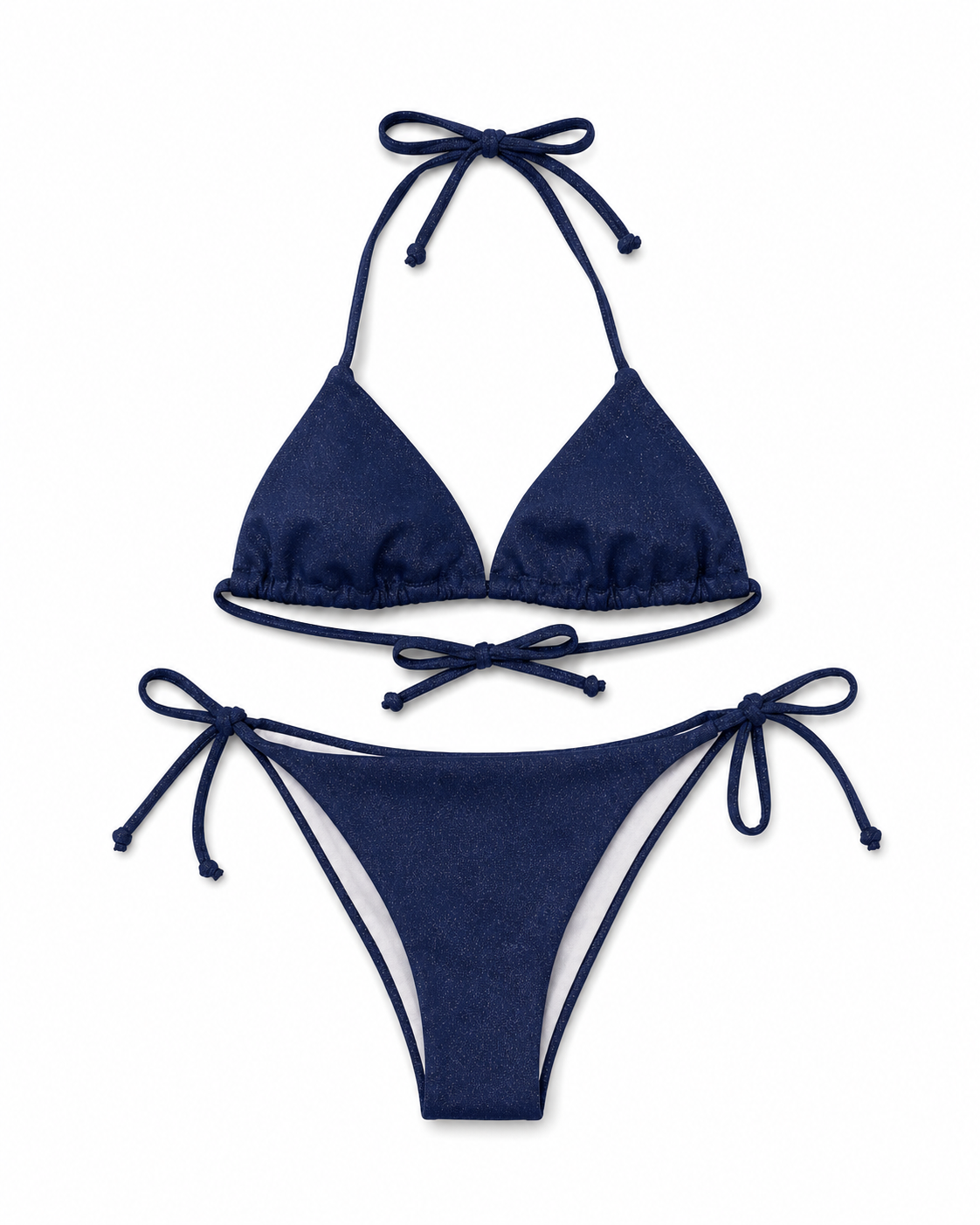 Navy Glitter Triangle Bikini Set