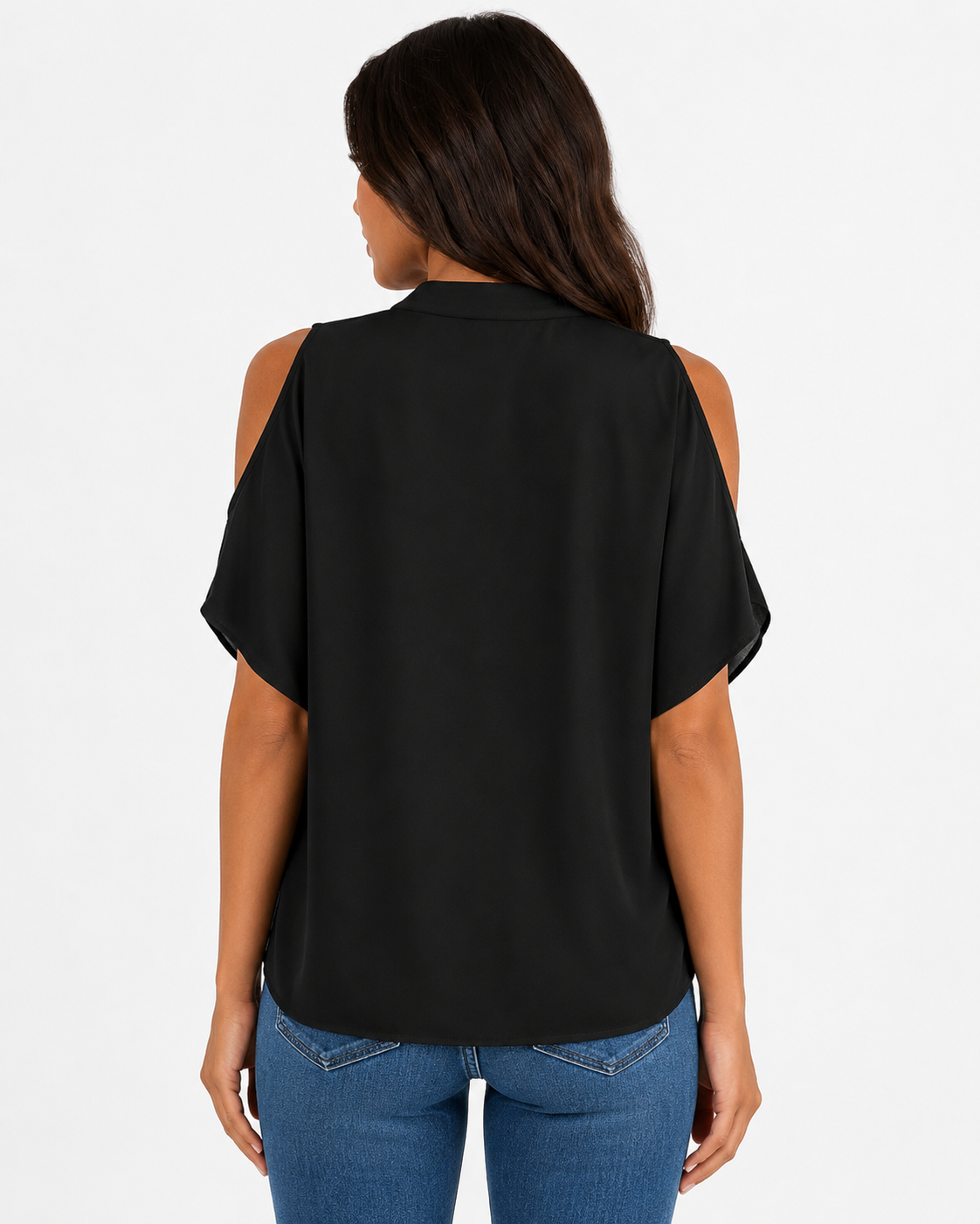 Cold Shoulder V-Neck Blouse thumb 3
