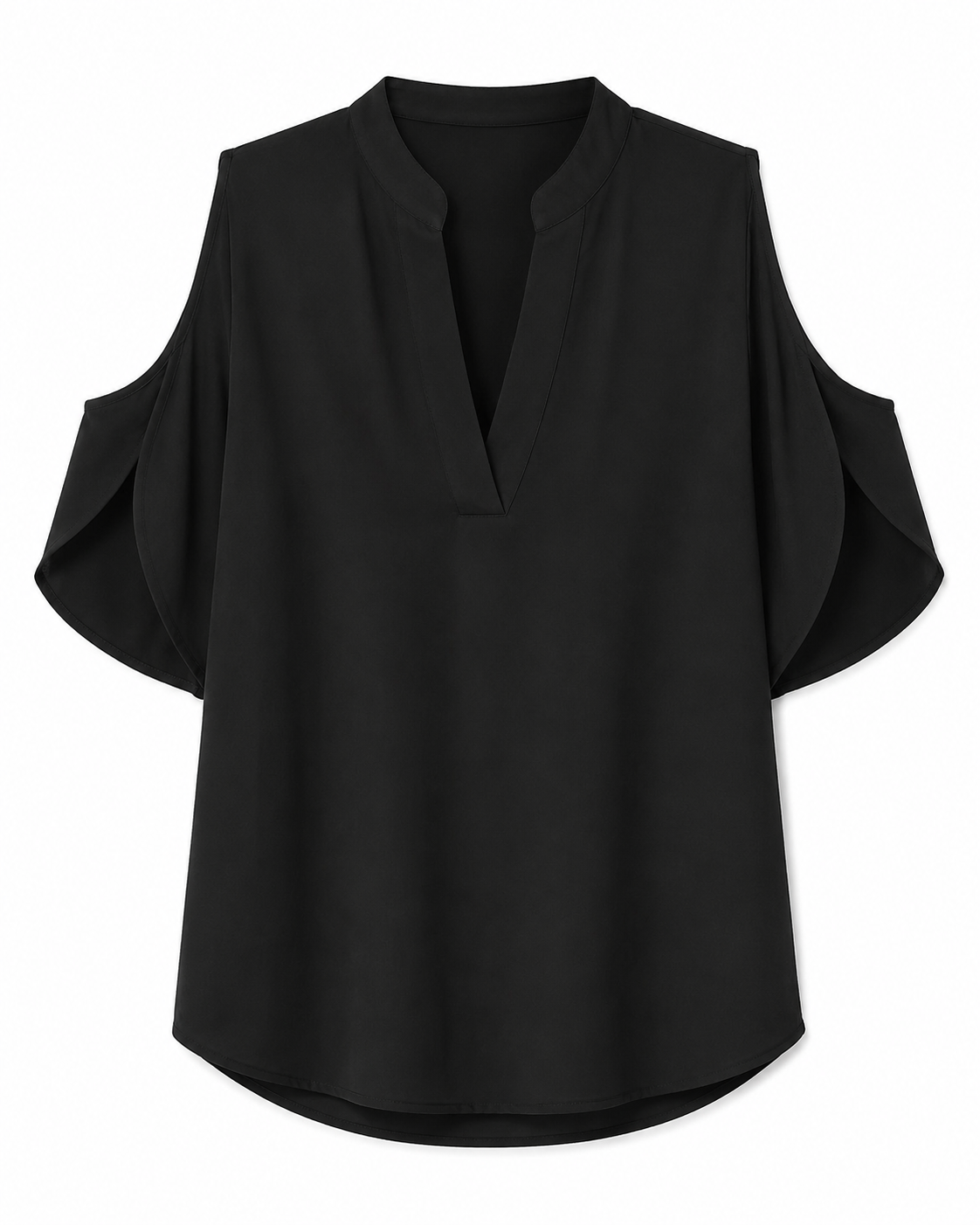 Cold Shoulder V-Neck Blouse