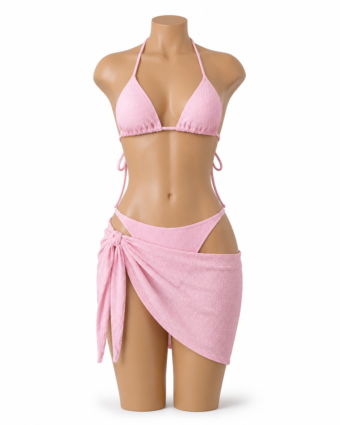 Swim 3-Piece Halter Bikini Set with Cover-Up Skirt thumb 4