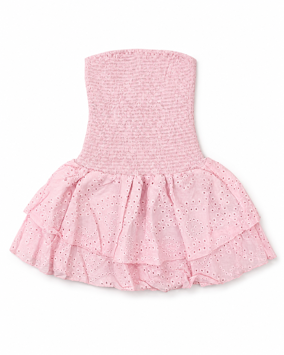 Product Name: Women’s Pink Smocked Eyelet Tube Dress