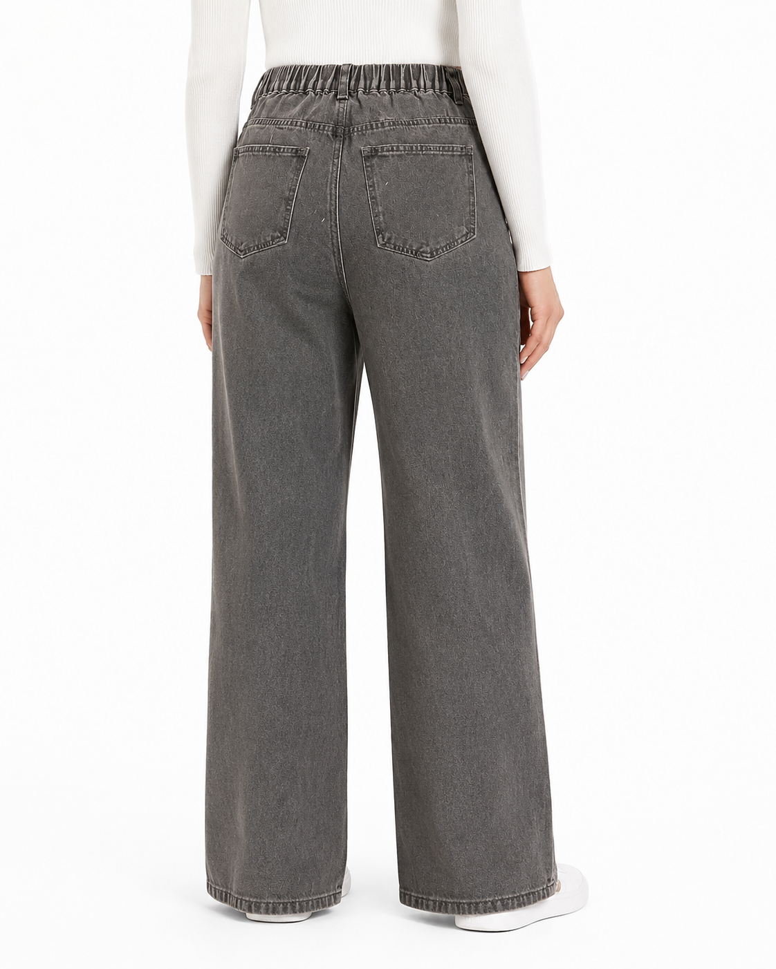 Girls Grey Wide Leg Jeans thumb 3