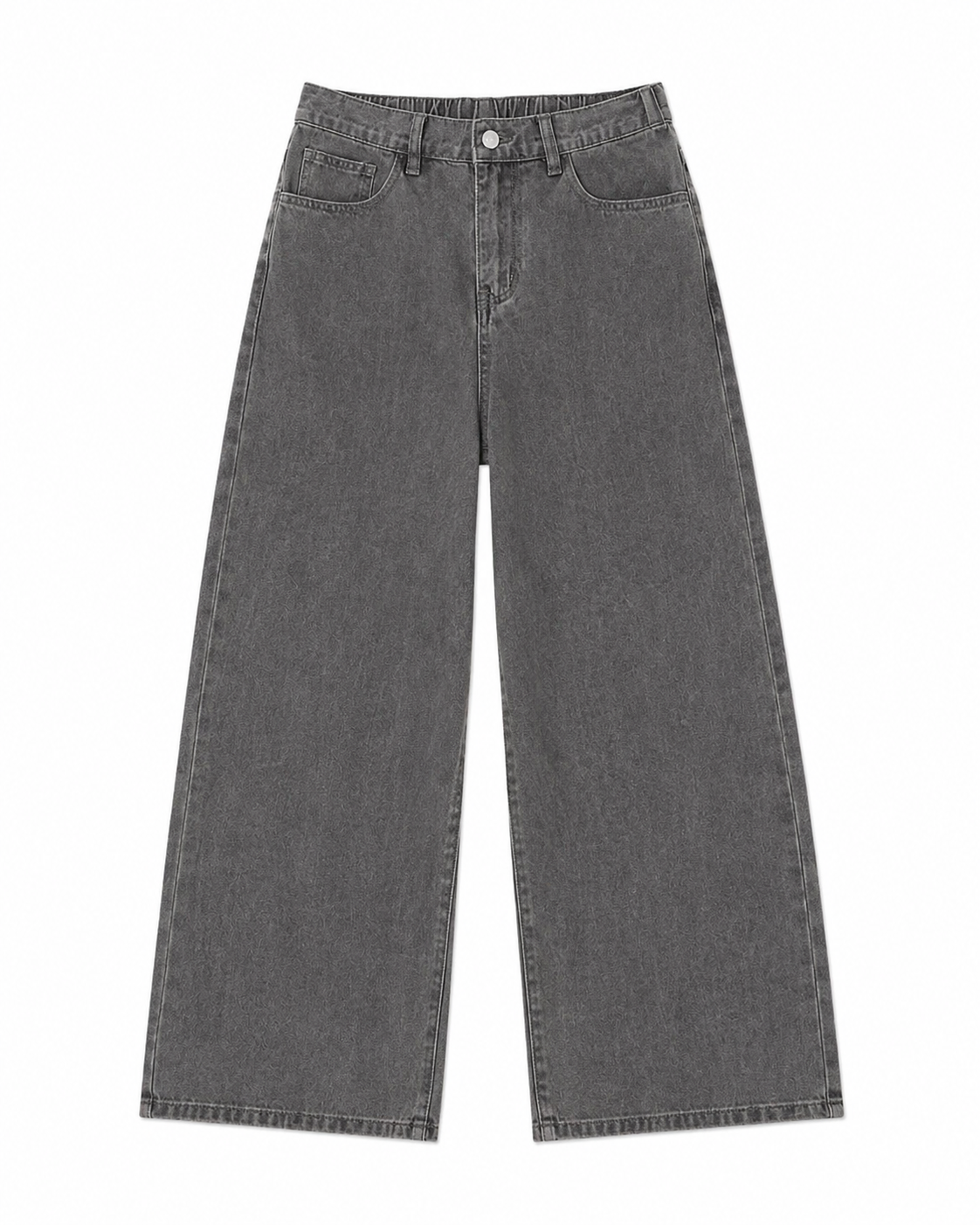Girls Grey Wide Leg Jeans