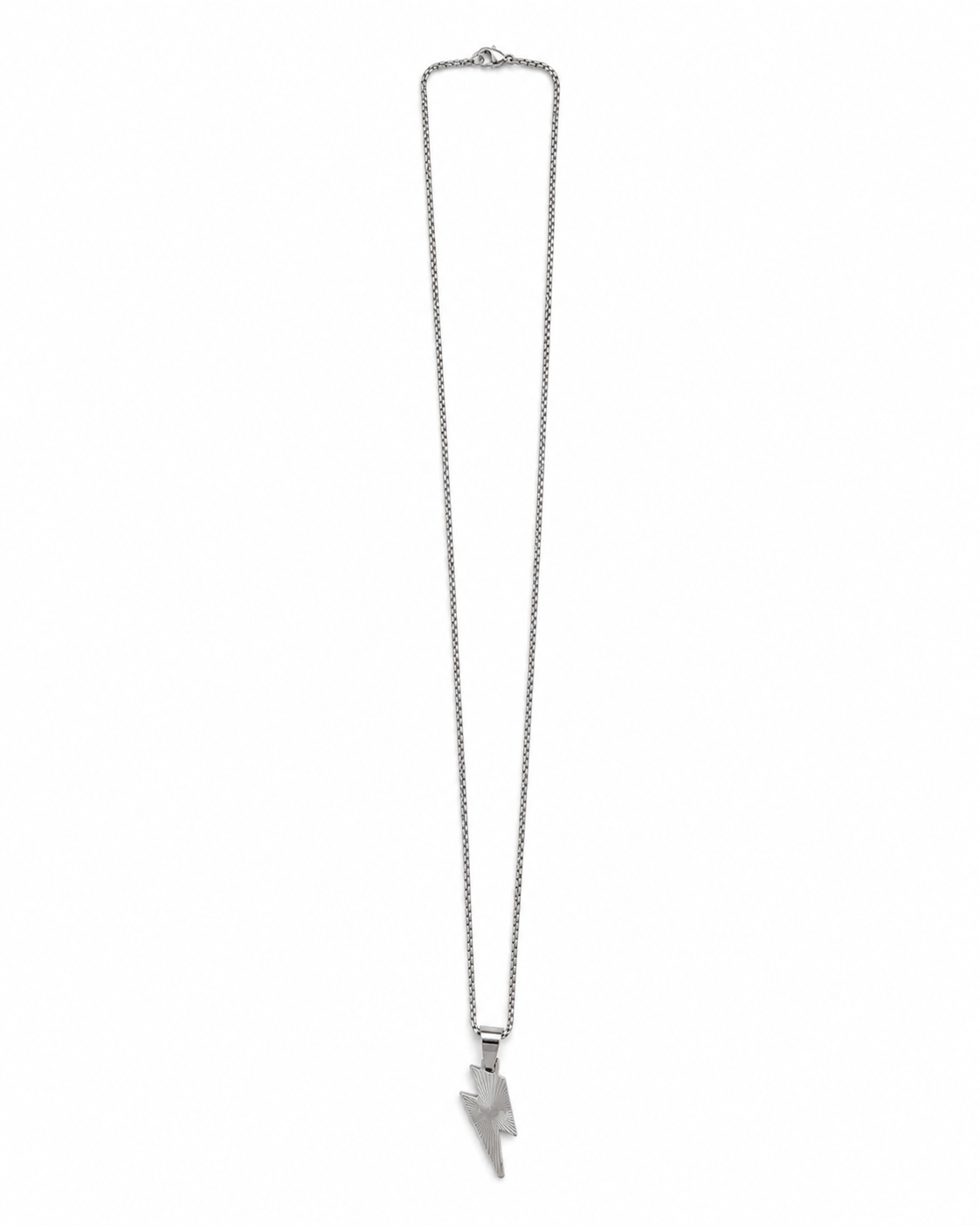 Silver Lightning Bolt Pendant Necklace