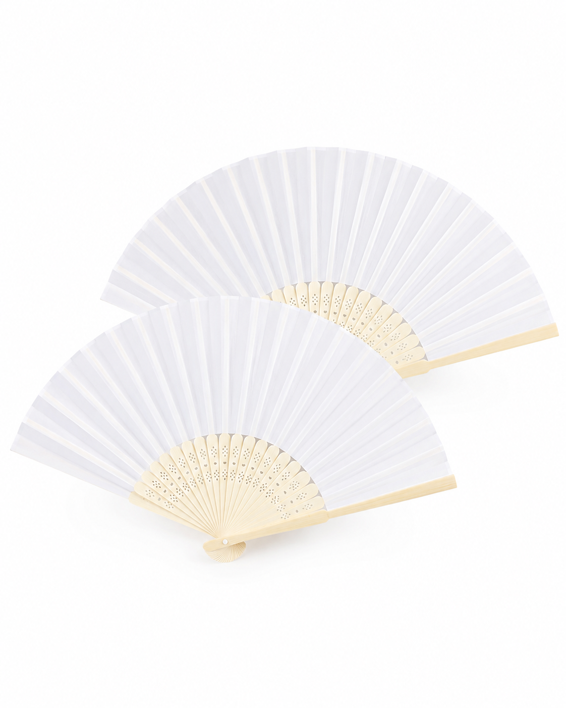 White Folding Hand Fan Set