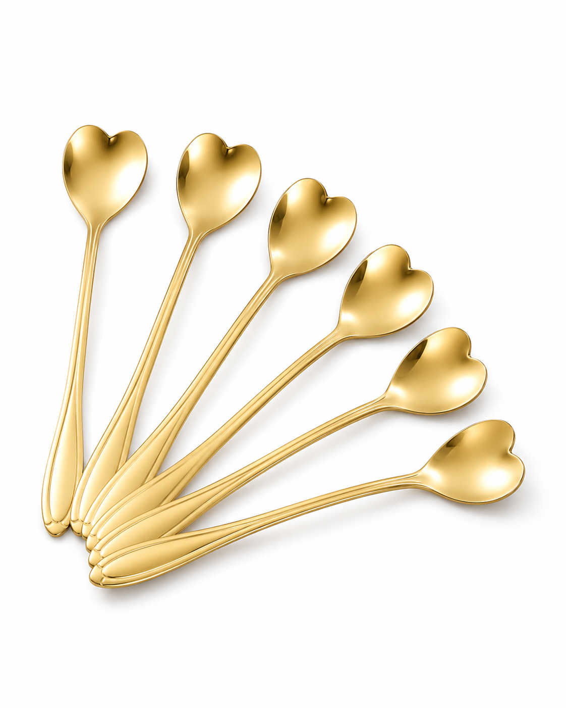 Gold Heart Shaped Mini Spoon Set