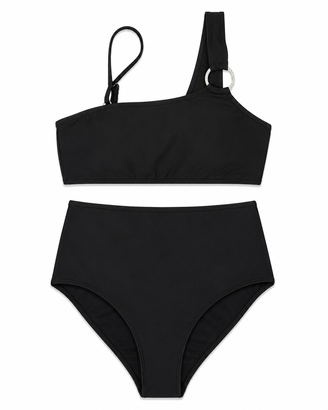 Women’s Black One Shoulder Bikini Set