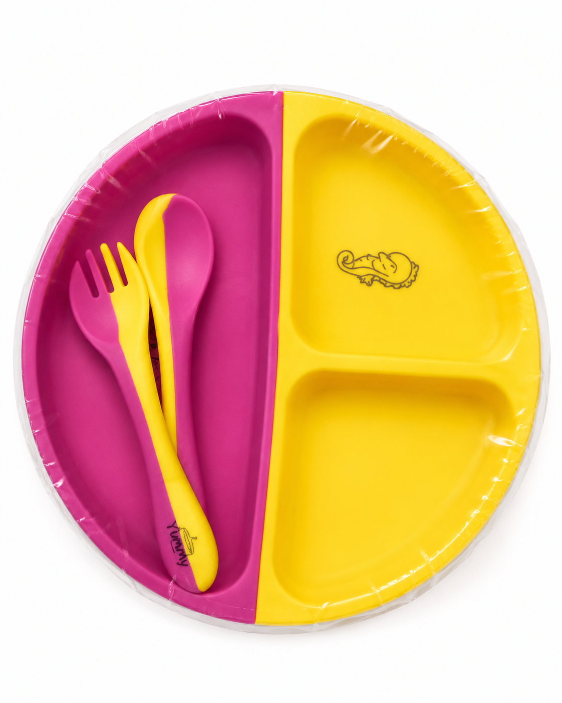 Kids Divided Plate With Fork Set