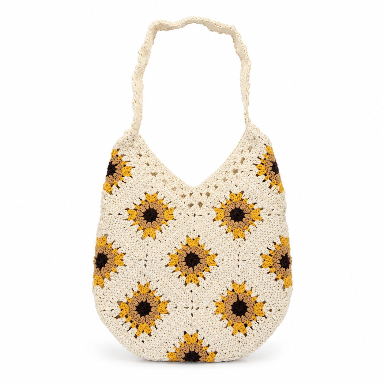 Crochet Sunflower Shoulder Bag