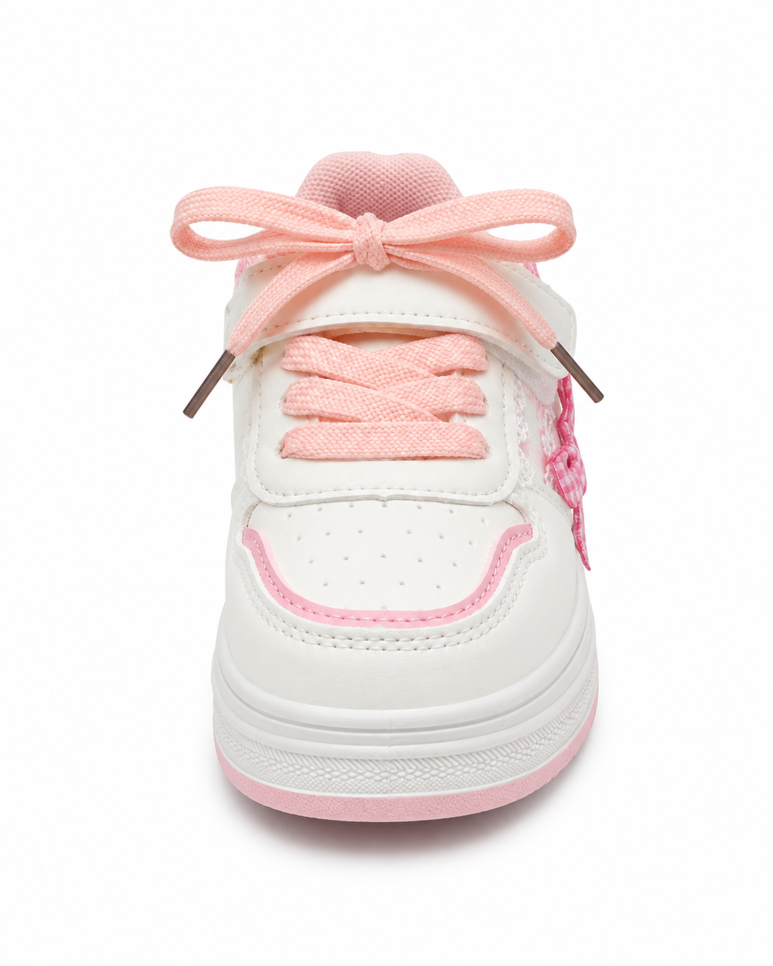 Girls Pink Bow Casual Sneakers
