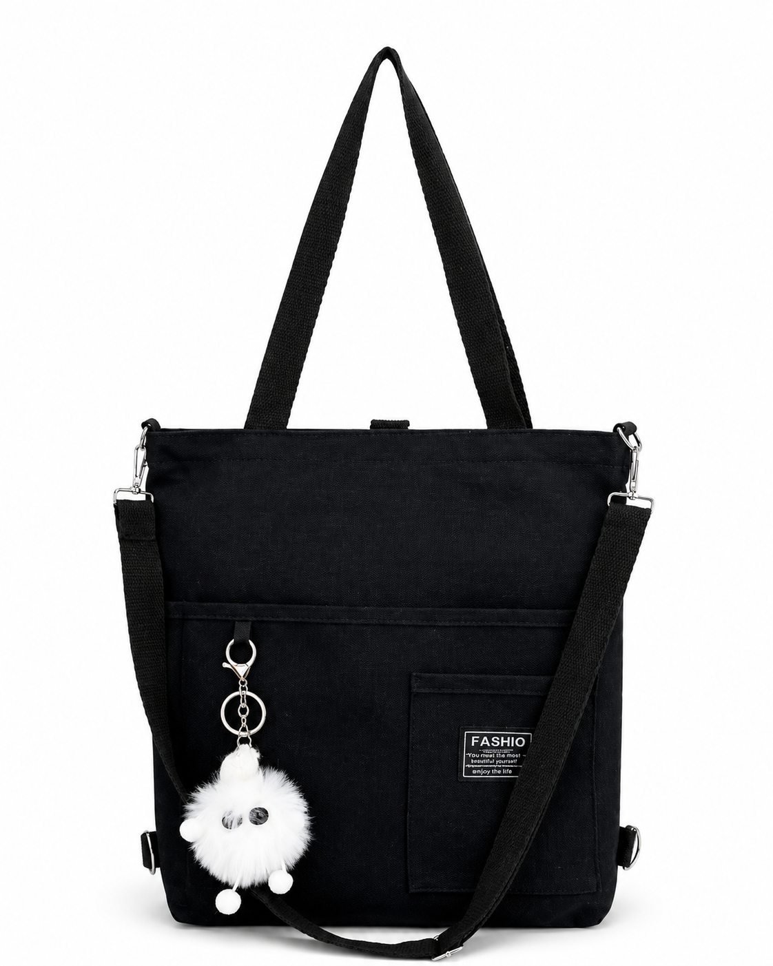 Minimalist Canvas Tote Bag with Pendant