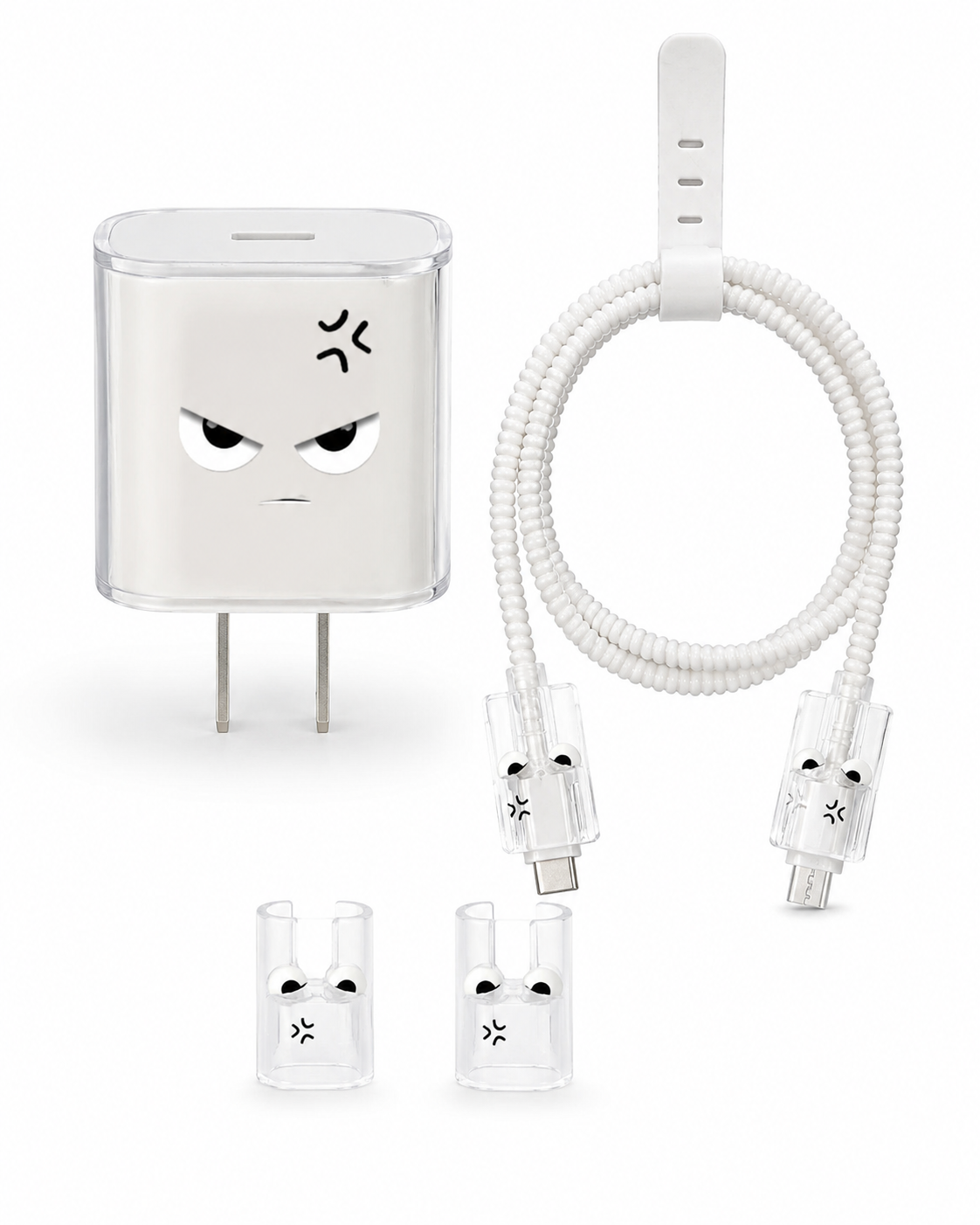 Cartoon Eye Charger Cover & Cable Protector Set