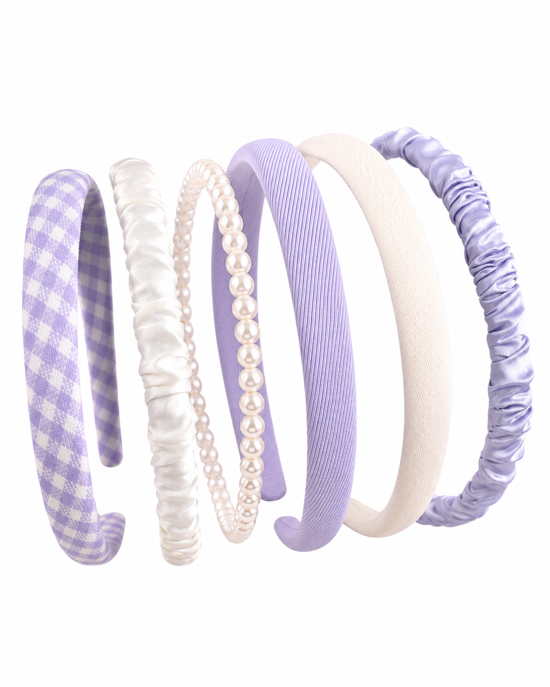 6pcs Women’s Faux Pearl Floral Headband Set thumb 2