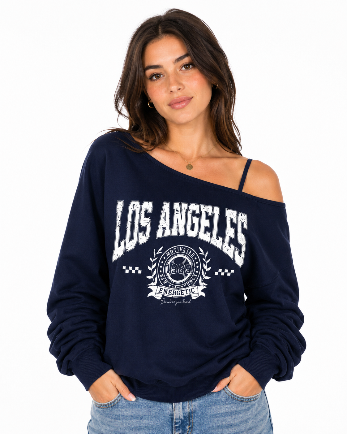 Teen Girls One-Shoulder Los Angeles Sweatshirt thumb 2
