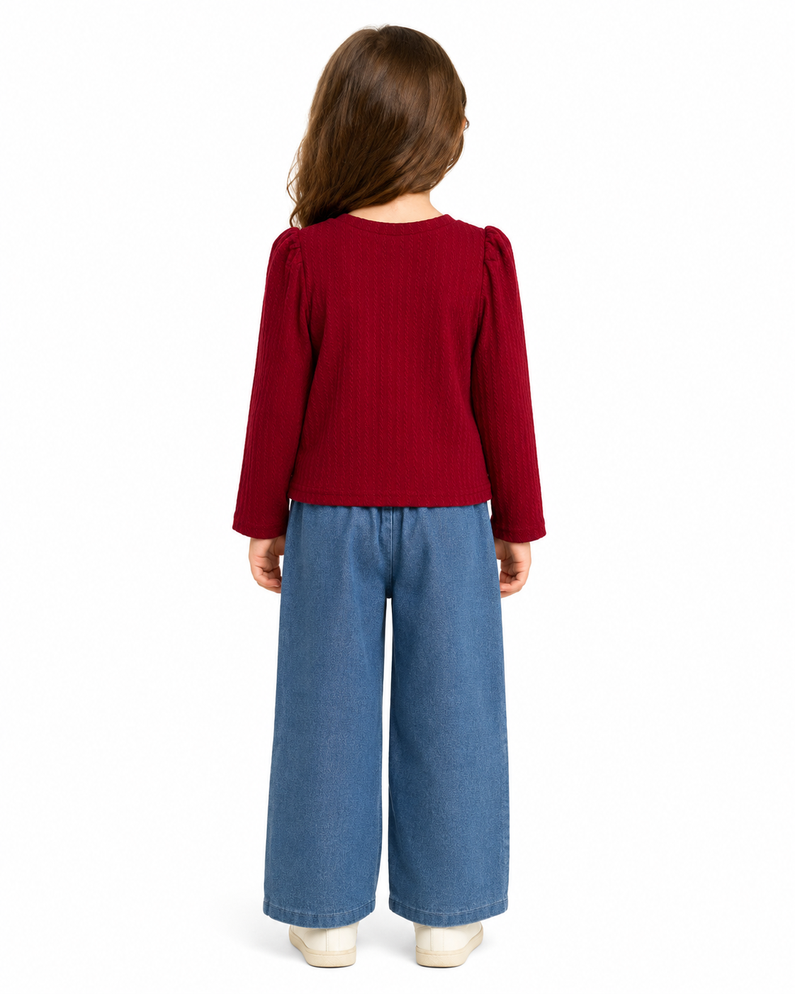 Toddler Girls Ruffle Top & Bow Jeans Set thumb 3