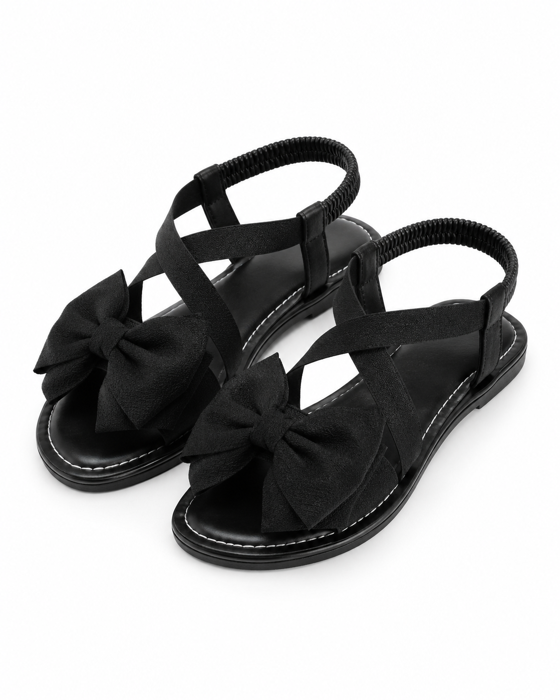 Women’s Black Bow Flat Sandals