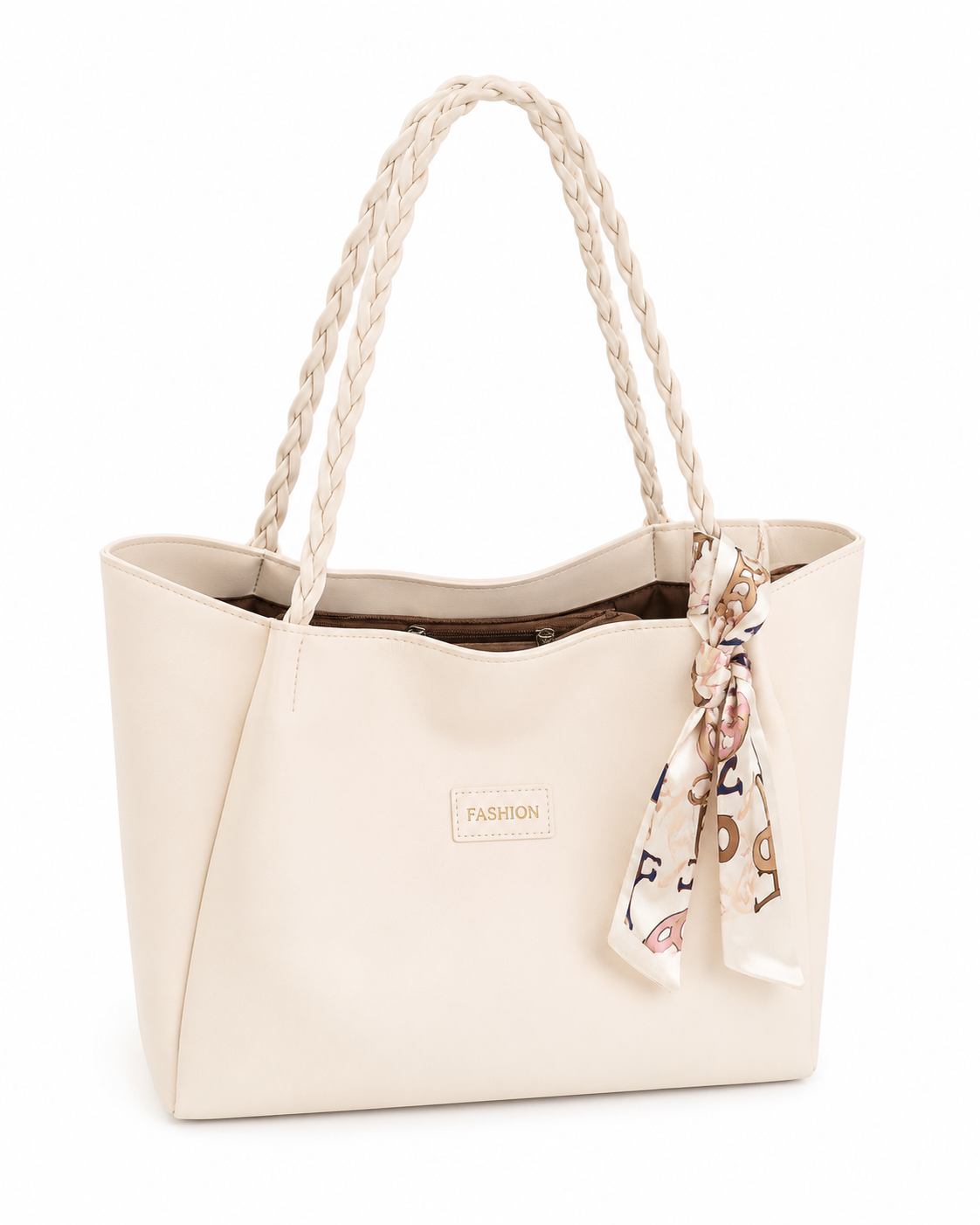 Women Braided Handle Tote Bag