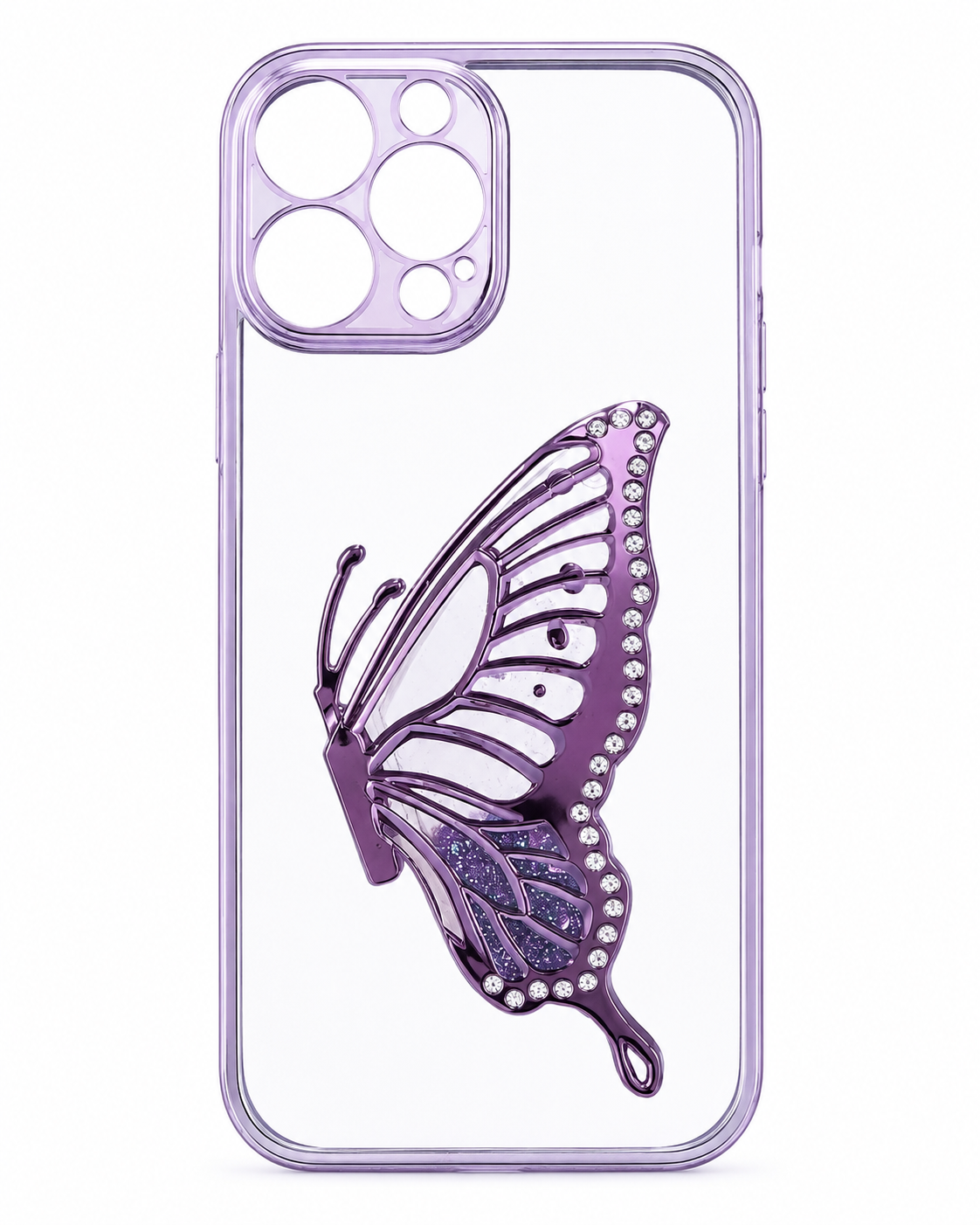 Purple Butterfly Transparent iPhone Case