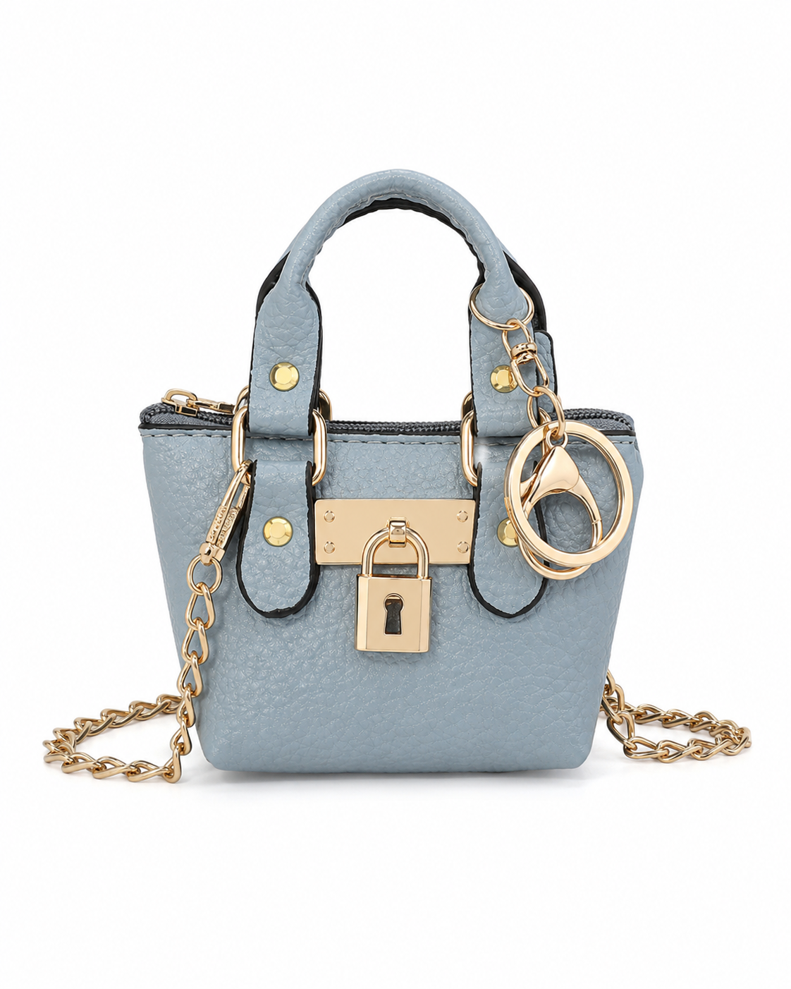 Mini Tote Crossbody Bag with Metal Lock Charm