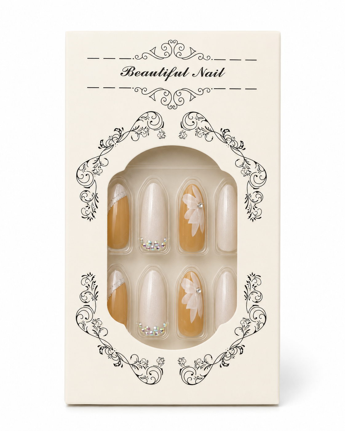 24pcs Elegant Floral Press-On Nails Set