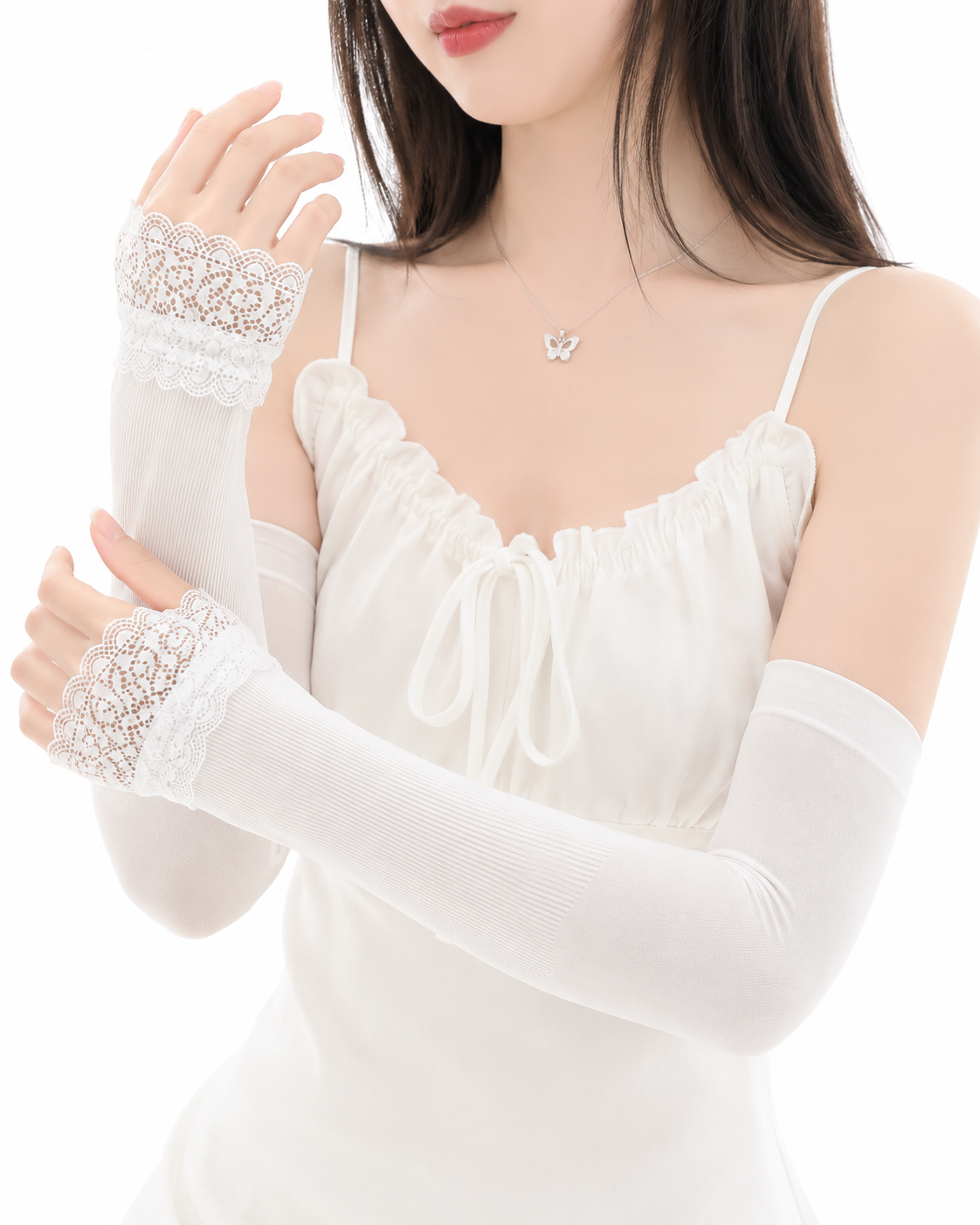 French Romantic Lace Sun Protection Arm Sleeves thumb 2