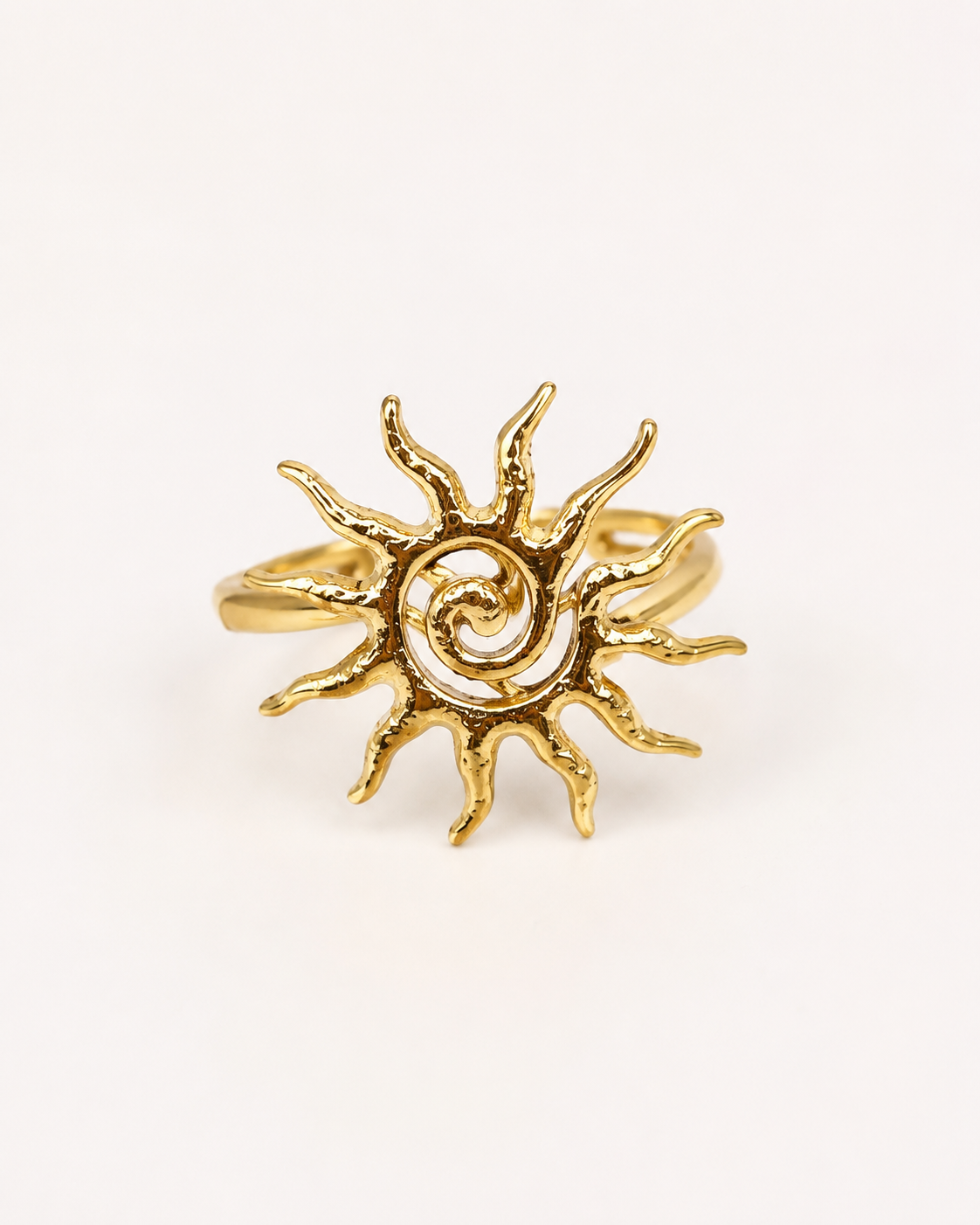 Vintage Hollow Sun God Open Ring