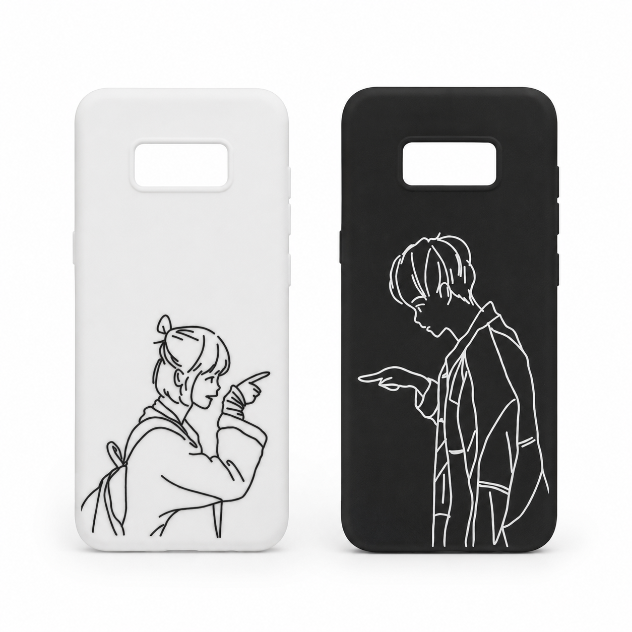 Couple Line Art Phone Case