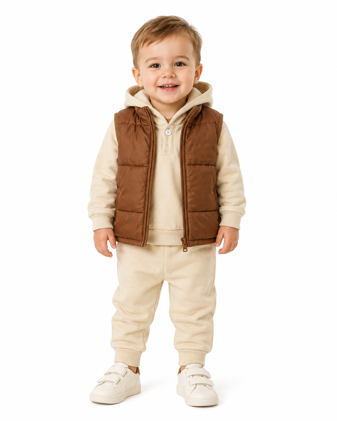 Baby 3 Pieces Hoodie, Jogger Pants & Puffer Vest Set thumb 2