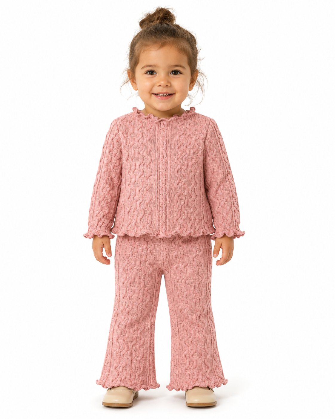 Baby Girls Cable Knit Sweater & Pants Set thumb 2