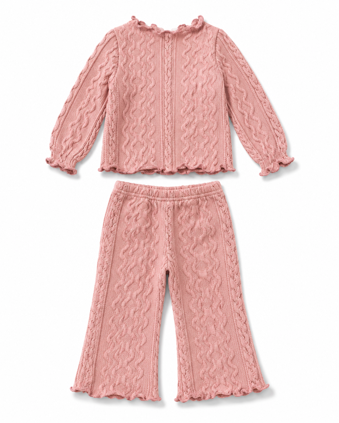 Baby Girls Cable Knit Sweater & Pants Set