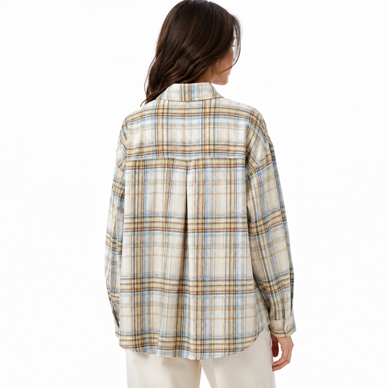 Women’s Oversized Plaid Button-Up Shirt thumb 3