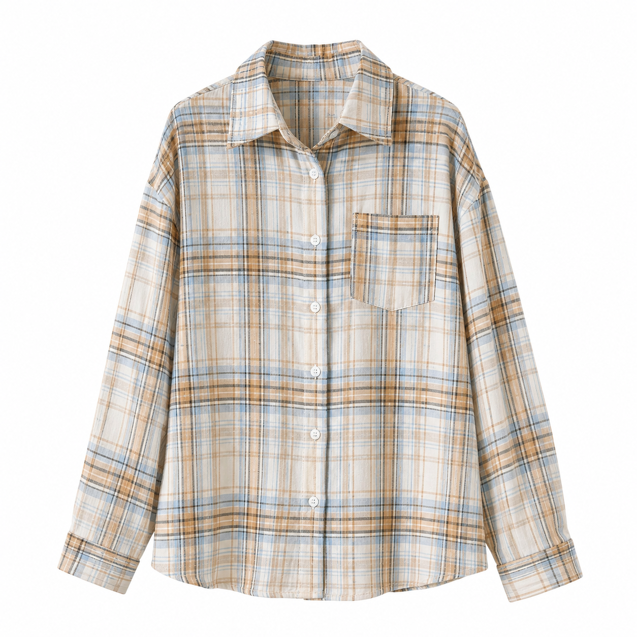 Women’s Oversized Plaid Button-Up Shirt