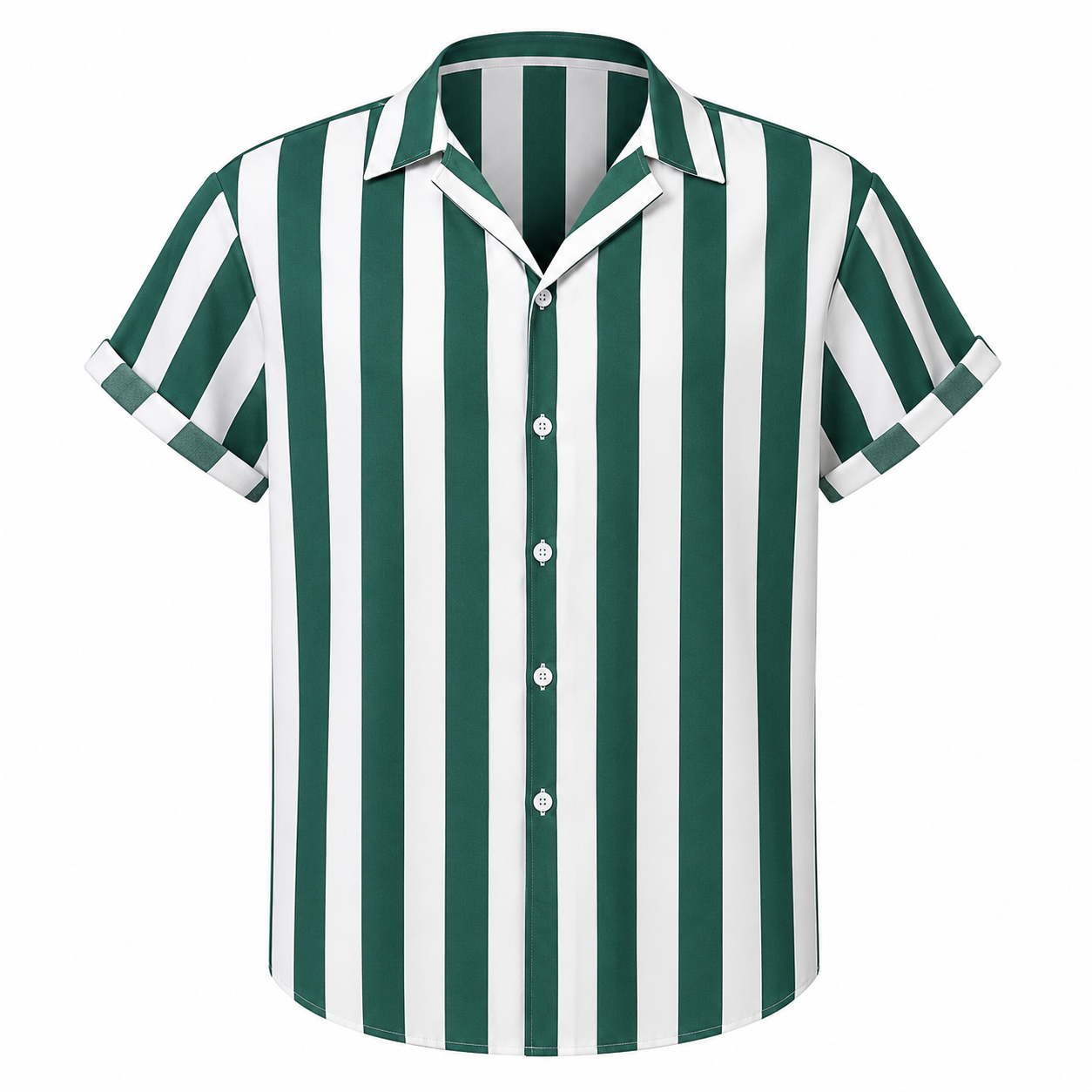 Men’s Striped Short Sleeve Button-Up Shirt