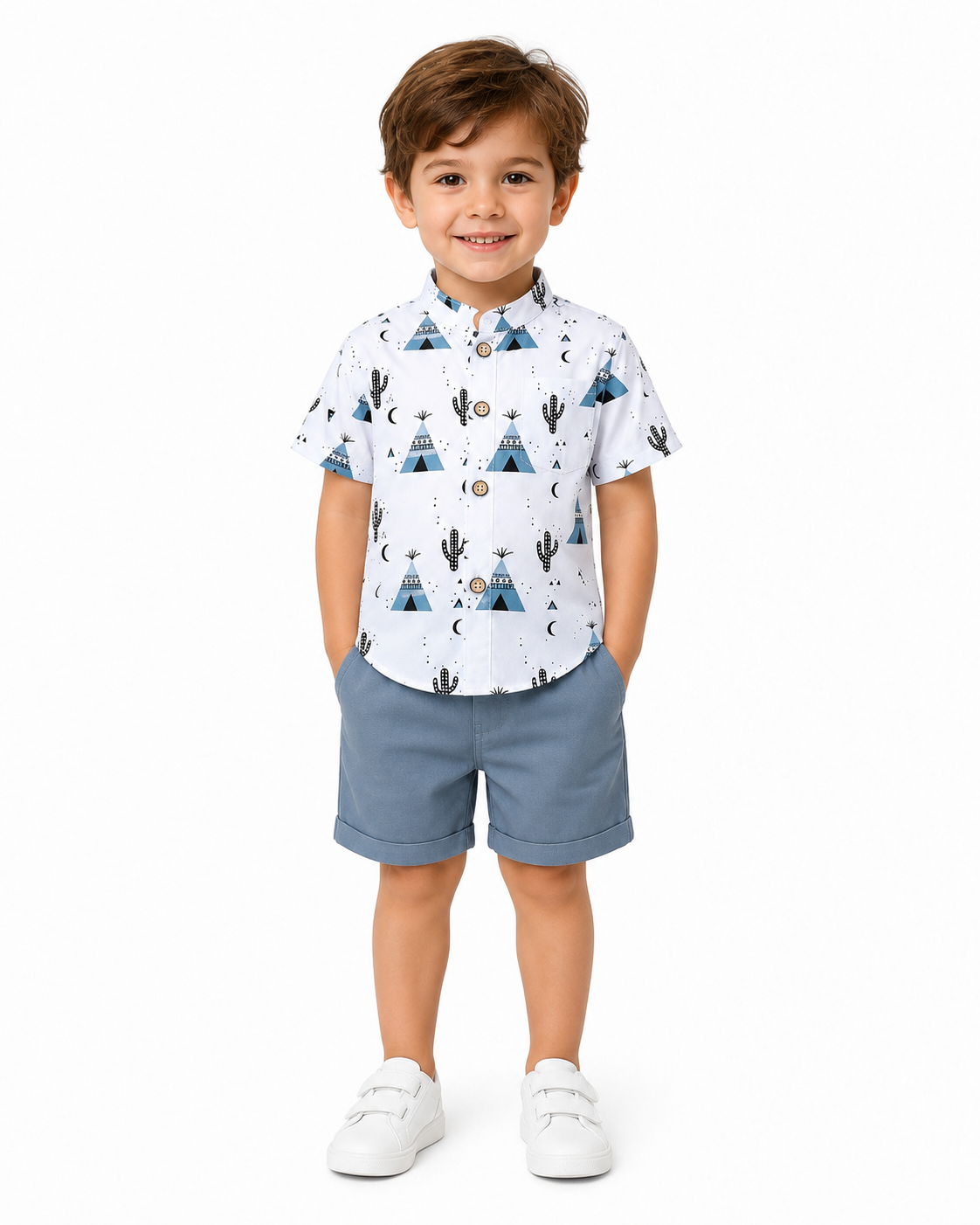 Baby Boys Printed Shirt & Shorts Set thumb 2