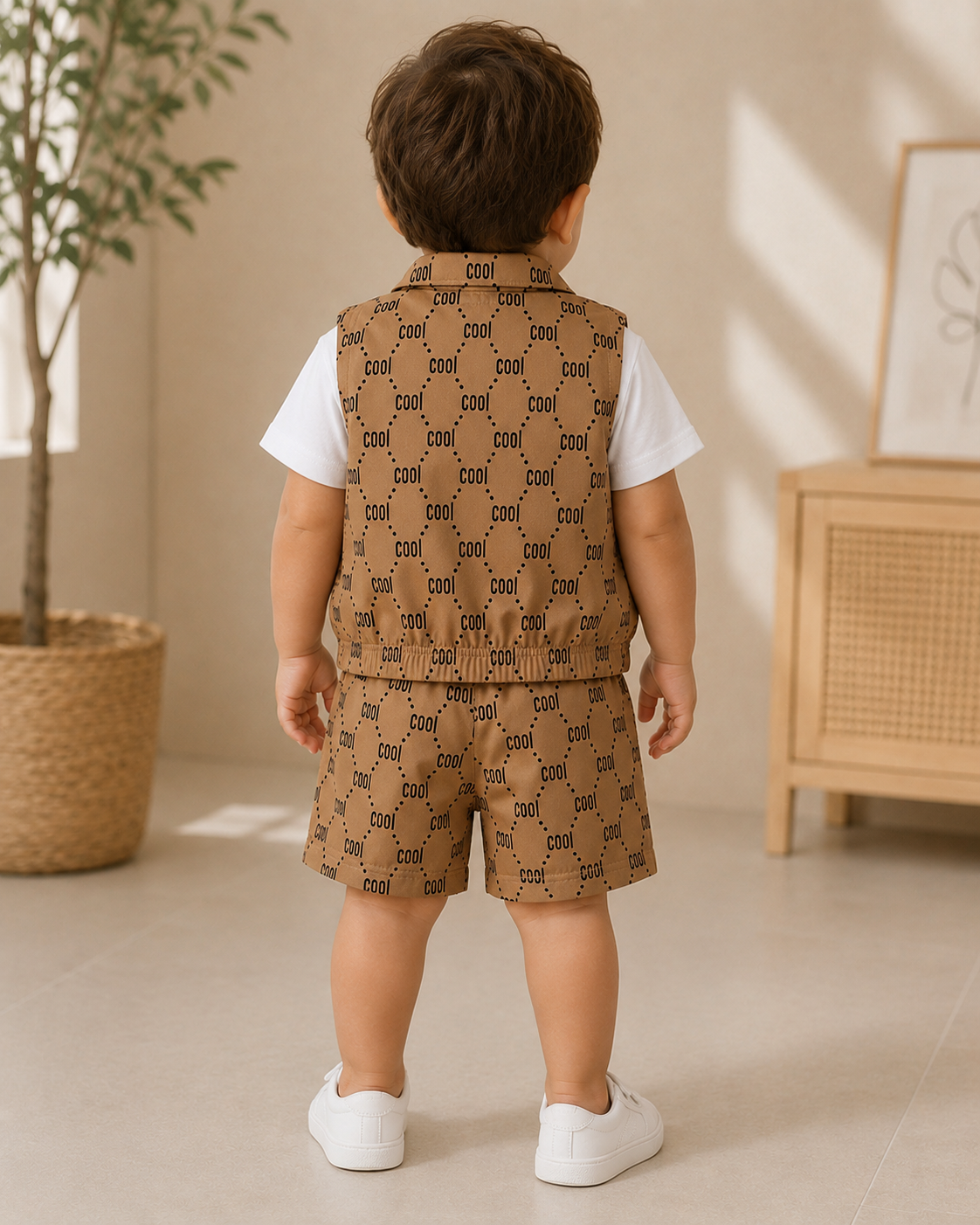 Baby Boy Letter Graphic Print T-Shirt & Vest With Shorts Set thumb 3